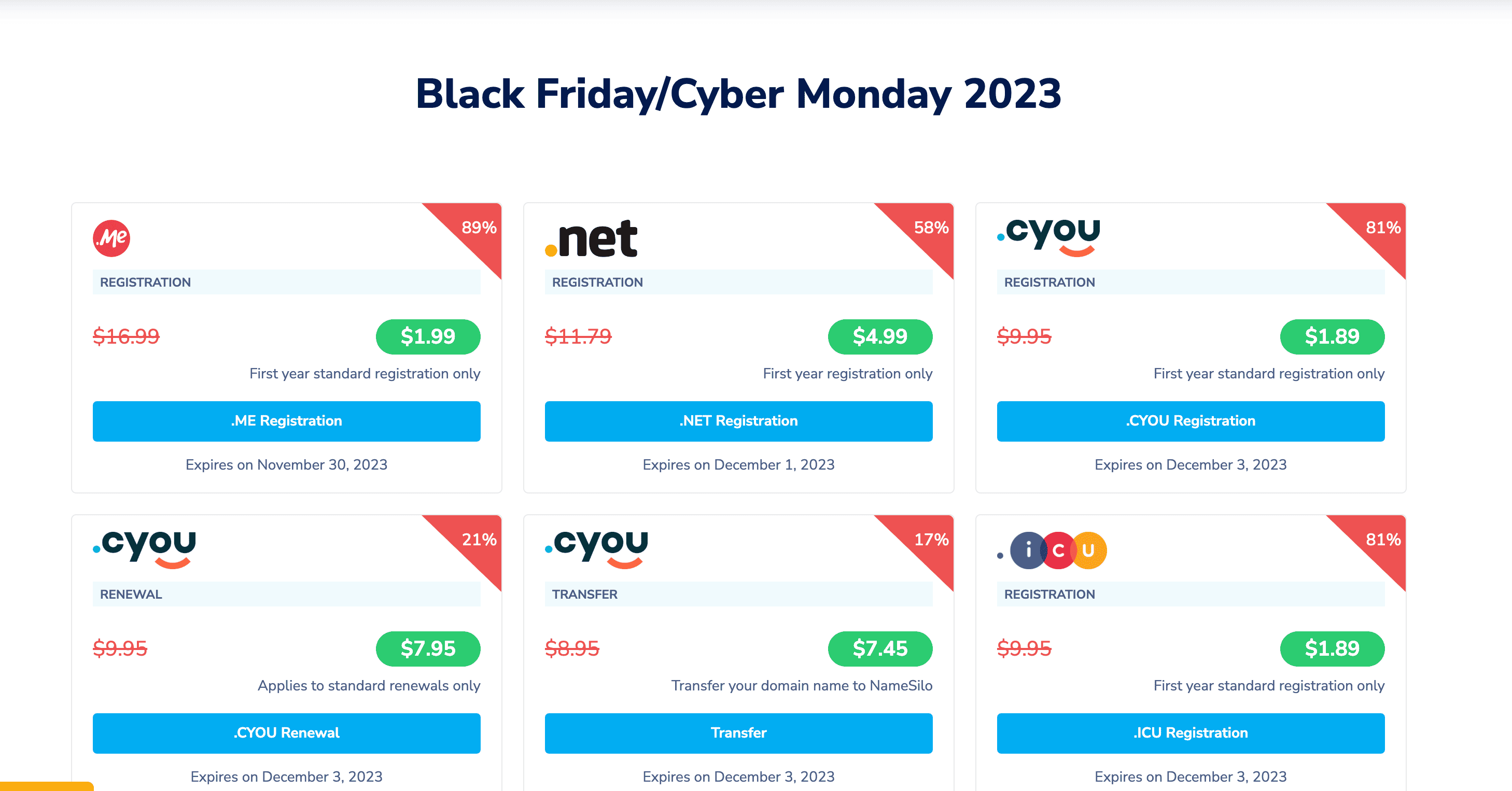 namesilo discounts & promotions/BlackFriday 2023 cyber monday-图片2